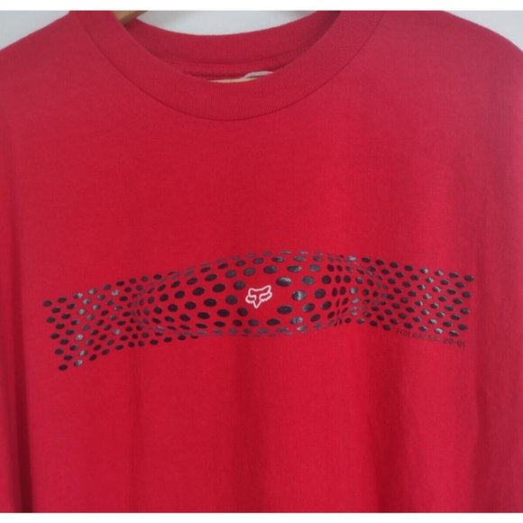 Vintage Y2K Fox Racing Black Red T-Shirt Mens XXL - Picture 2 of 5